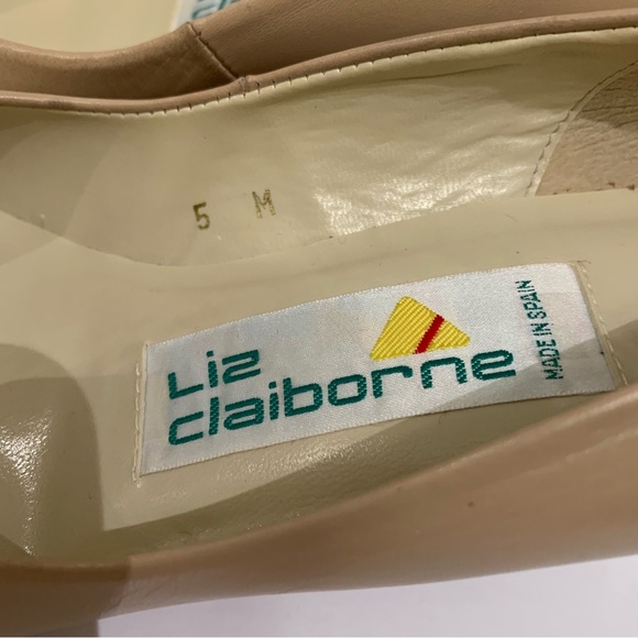 Size 4.5/34 Euro Liz Claiborne Vintage Beige Heels Pumps, Made in Spain - Picture 6 of 10